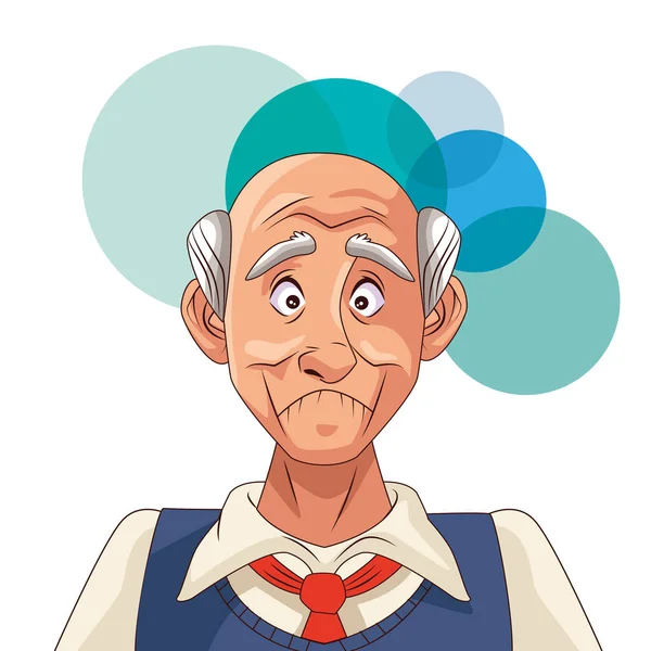Alzheimer hastası yaşlı bir adam. — Stok Vektör