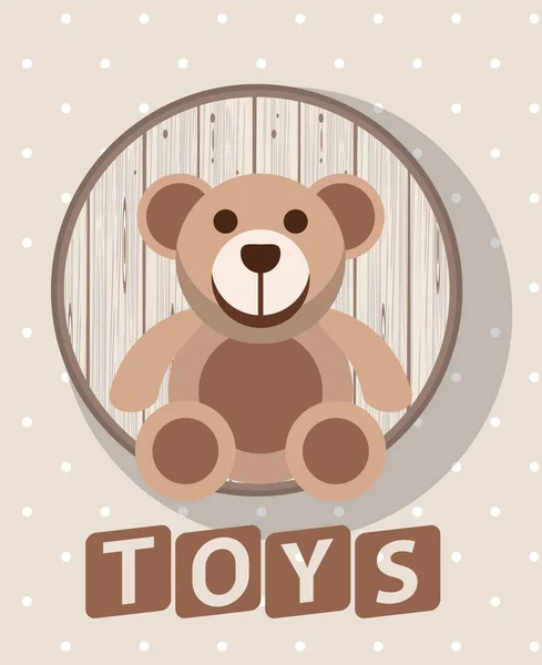 Bear teddy toy isolated icon — Stock Vector