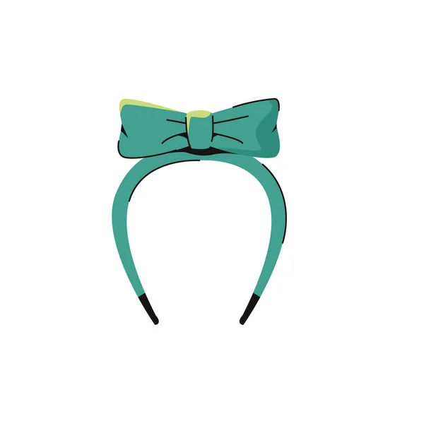 Bowtie headband moda accesoriu feminin pictograma — Vector de stoc