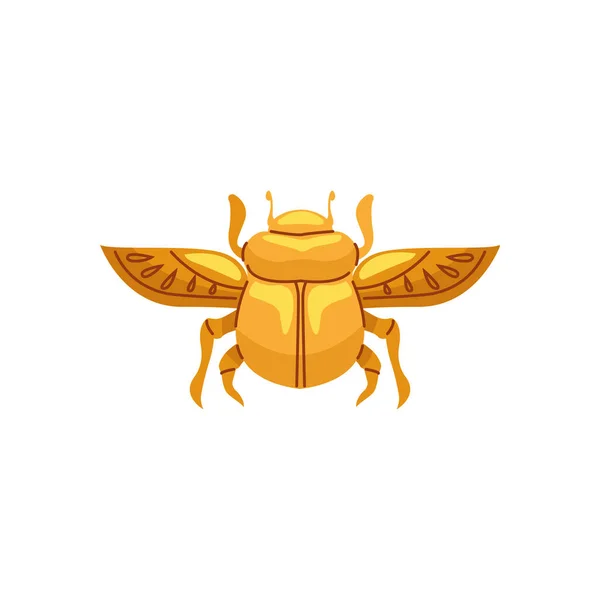 Escarabajo símbolo egipcio icono aislado — Vector de stock