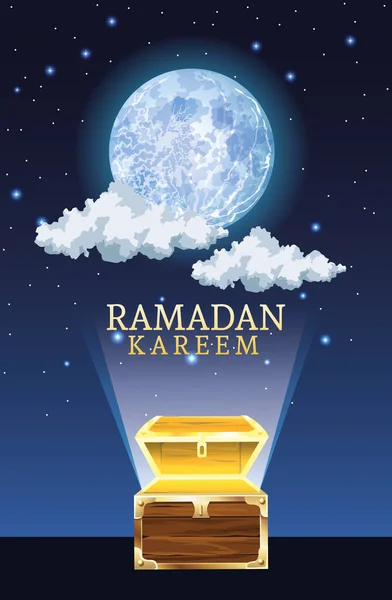Celebrazione ramadan kareem con petto — Vettoriale Stock