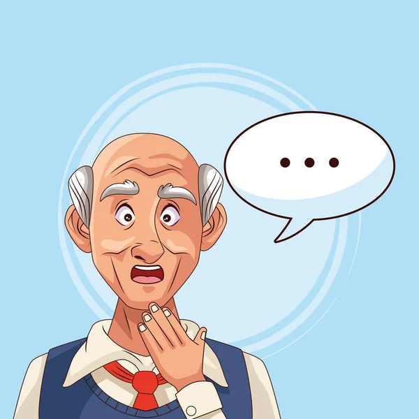 Vecchio paziente di malattia di Alzheimer con bolla vocale — Vettoriale Stock