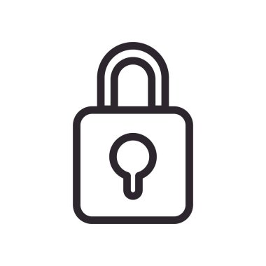 Güvenli asma kilit çizgisi biçimi simgesi