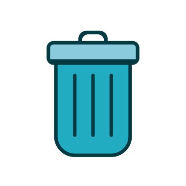 Çöp kutusu atık hattı biçimi simgesi
