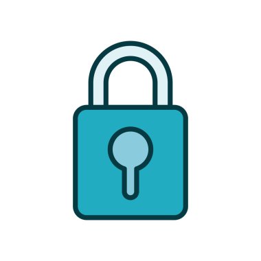 Güvenli asma kilit çizgisi biçimi simgesi