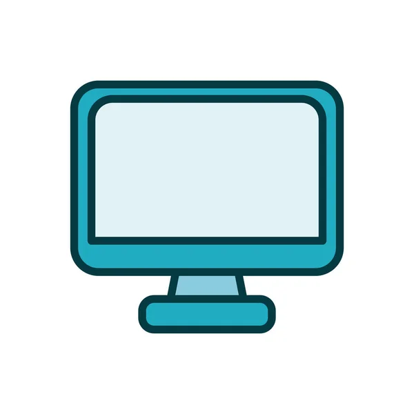 Desktop computer display line style icon — Stock Vector