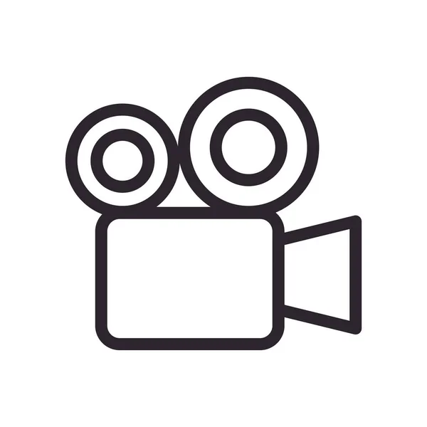 Videocamera lijn stijl pictogram — Stockvector