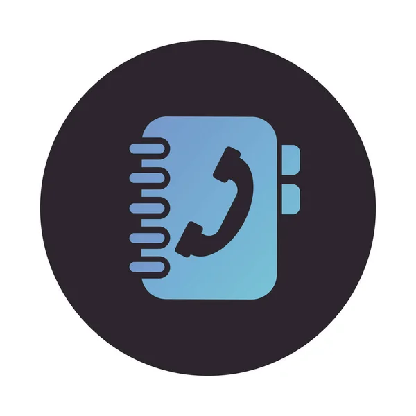 Phone book block style icon — Stock Vector