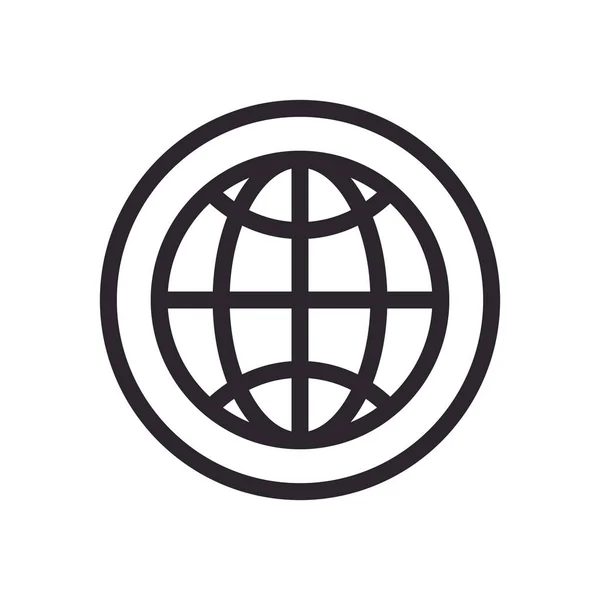 Ícone de estilo de linha globo navegador esfera —  Vetores de Stock