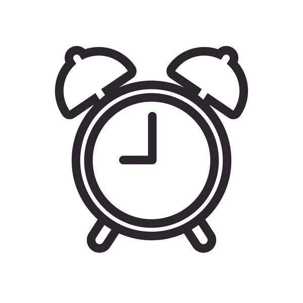 Reloj despertador línea estilo icono — Vector de stock