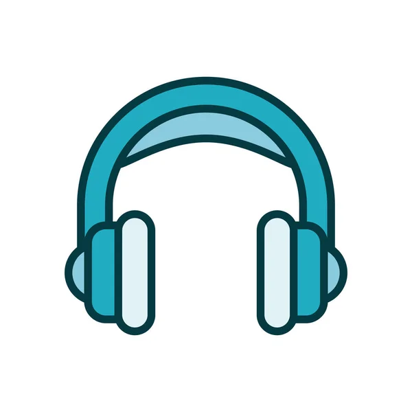 Fone de ouvido ícone estilo linha de áudio —  Vetores de Stock