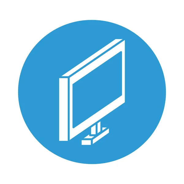 Bureaublad met dollar symbool blok stijl pictogram — Stockvector