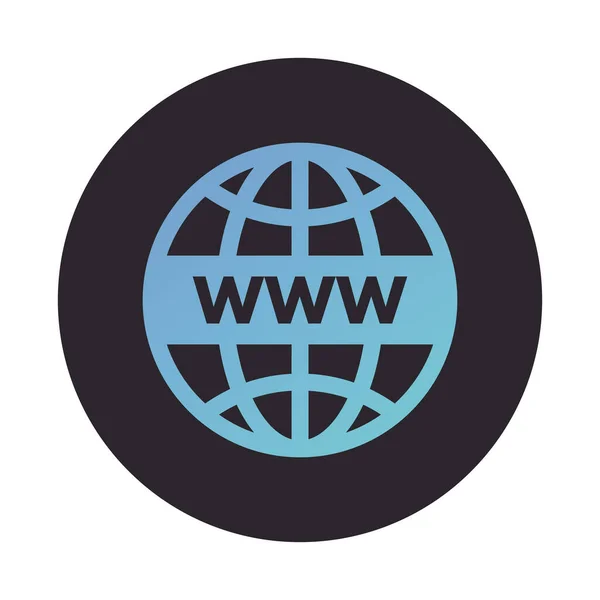 Bol browser globe blok stijl pictogram — Stockvector