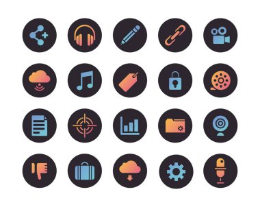 Sosyal medya simgeleri demeti