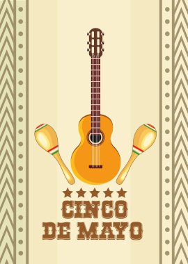 gitar ve maracas ile cinco de mayo kutlama