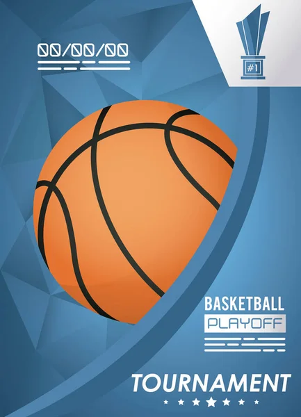 Póster deportivo de baloncesto con globo — Vector de stock