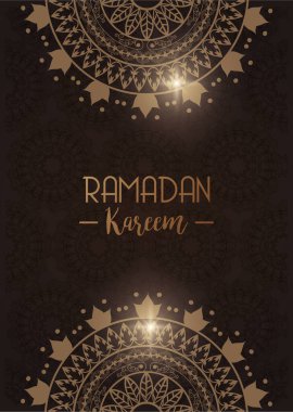 Mandalas çerçeve dekorasyonlu bayram mübarek kartı