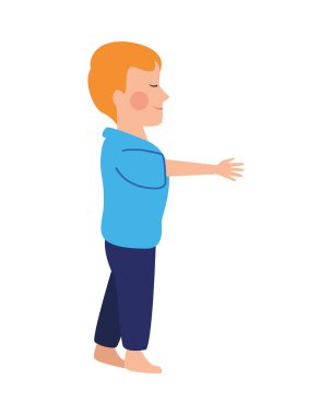 Mutlu küçük çocuk karakter ikonu