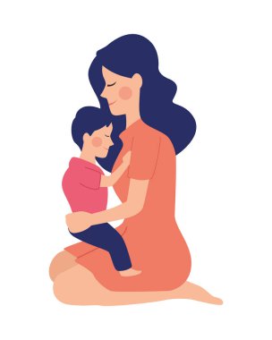 oğlu karakterleri ile güzel anne