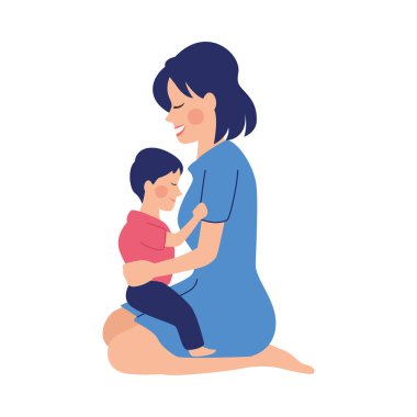 oğlu karakterleri ile güzel anne