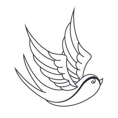 Güzel kuş uçan hayvan simgesi