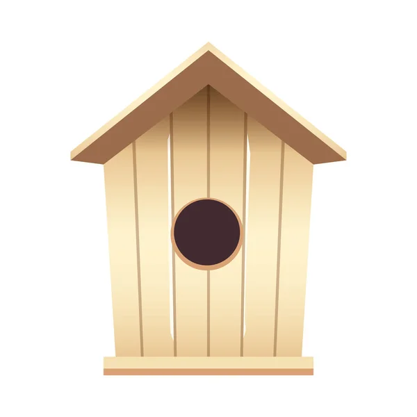 Wooden birdhouse flat style icon — Stock Vector