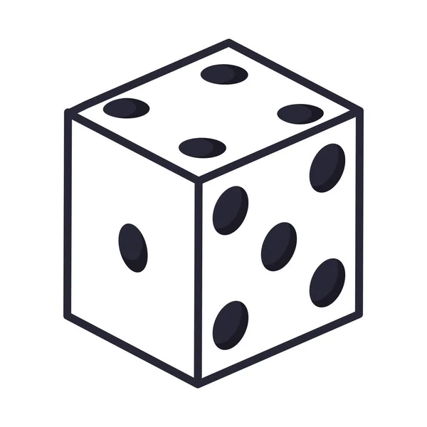 Casino dados juego aislado icono — Vector de stock