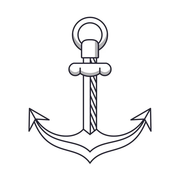 Ancorar símbolo marítimo ícone isolado — Vetor de Stock