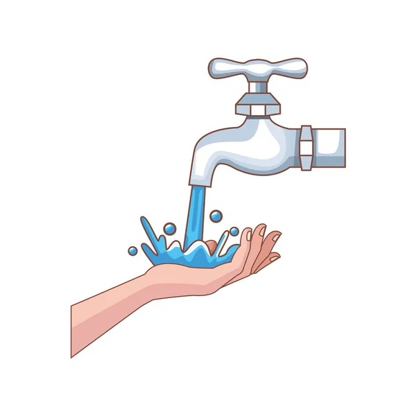 Hand human washing isolated icon — Stock Vector