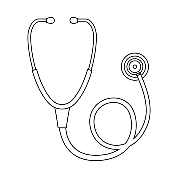 Estetoscopio cardio dispositivo aislado icono — Vector de stock