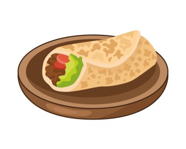 Geleneksel yemeklerde Meksika dürümü.