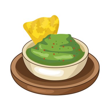 Meksika yemeği ve guacamole nachos