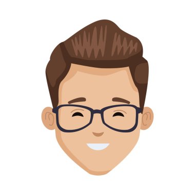 Gözlüklü genç adam baş karakter simgesi