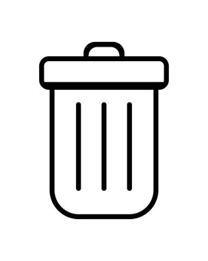 Çöp kutusu atık hattı biçimi simgesi