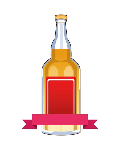 Butelka tequili meksykański napój izolowany ikona — Wektor stockowy