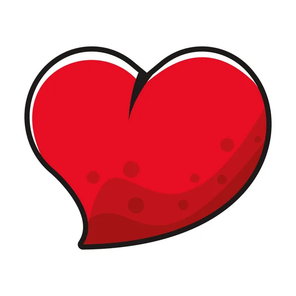Coeur amour graffiti isolé icône — Image vectorielle