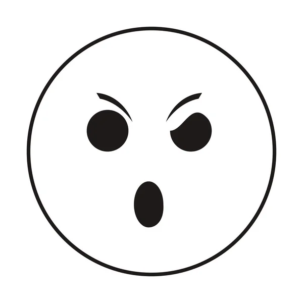 Emoticon ícone face irritado isolado — Vetor de Stock