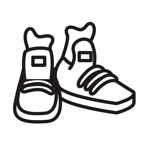Tenis zapatos joven icono de estilo — Vector de stock