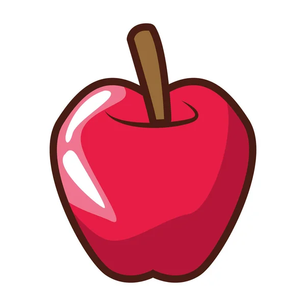Æble frisk frugt isoleret ikon – Stock-vektor