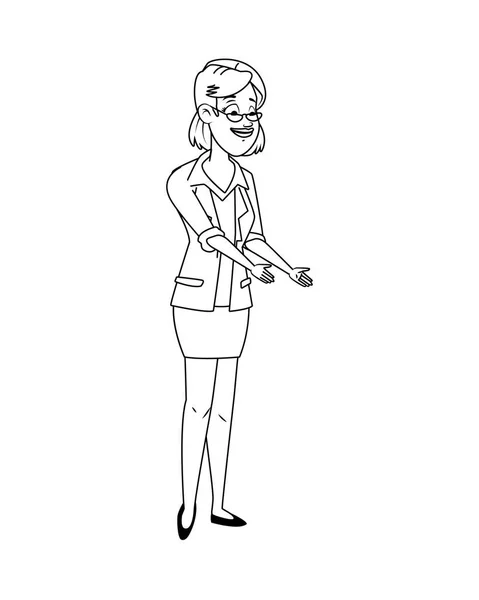 Jovem mulher com óculos caráter avatar — Vetor de Stock
