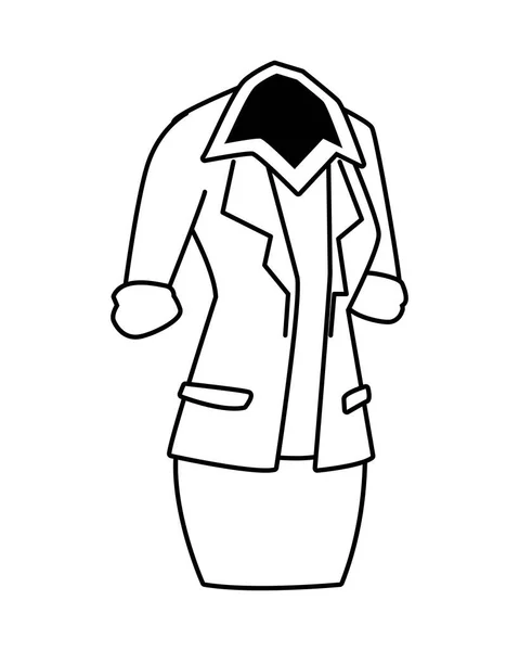 Elegant vrouwelijk pak geïsoleerd icoon — Stockvector