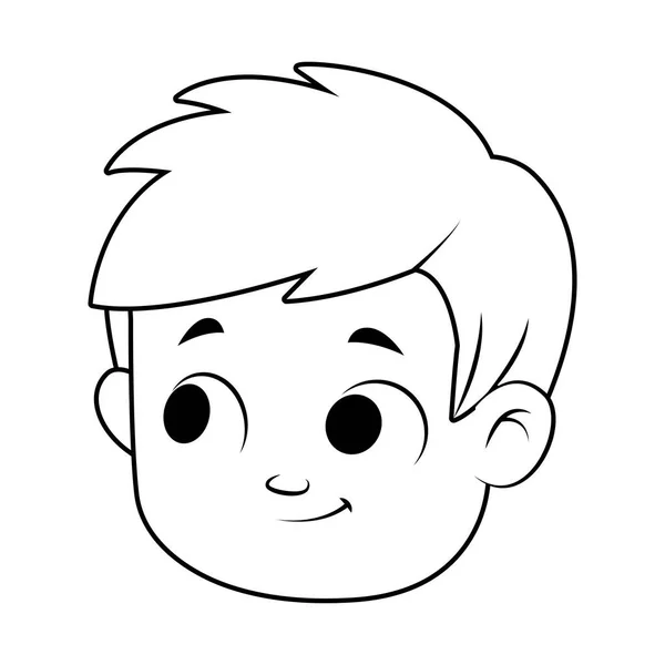 Schattig jongetje hoofd avatar karakter — Stockvector