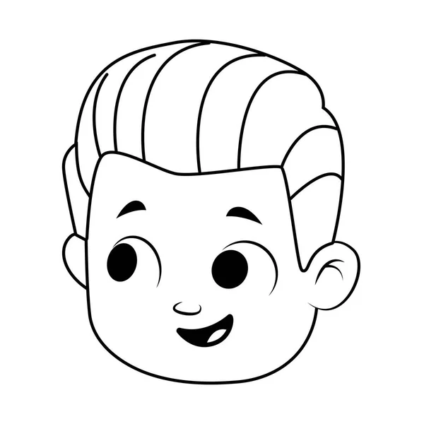 Cute little boy head avatar character — Stock Vector
