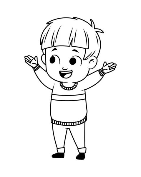 Cute little boy avatar character — Stock Vector