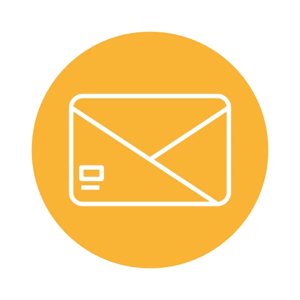 Envelope mail enviar ícone de estilo bloco — Vetor de Stock