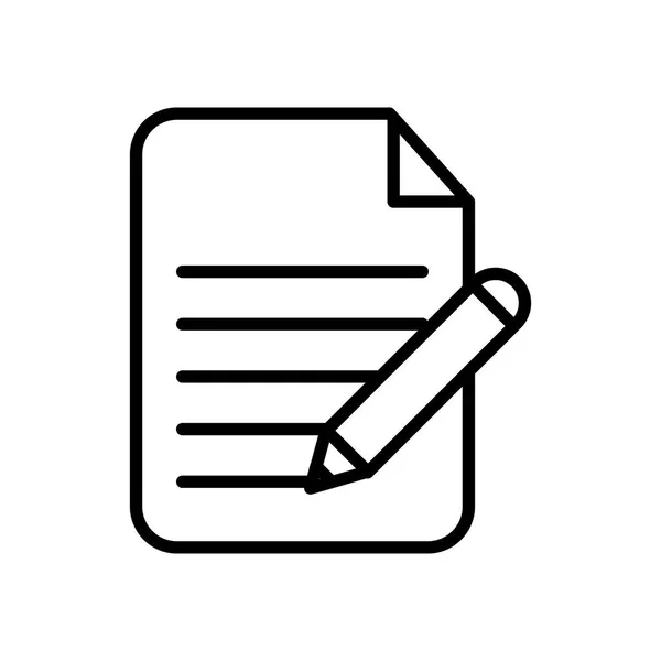Document papier avec icône de style ligne de stylo — Image vectorielle