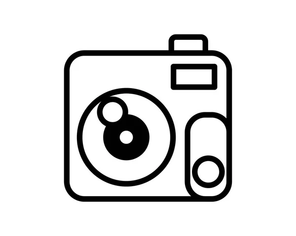 Cámara fotográfica línea estilo icono — Vector de stock