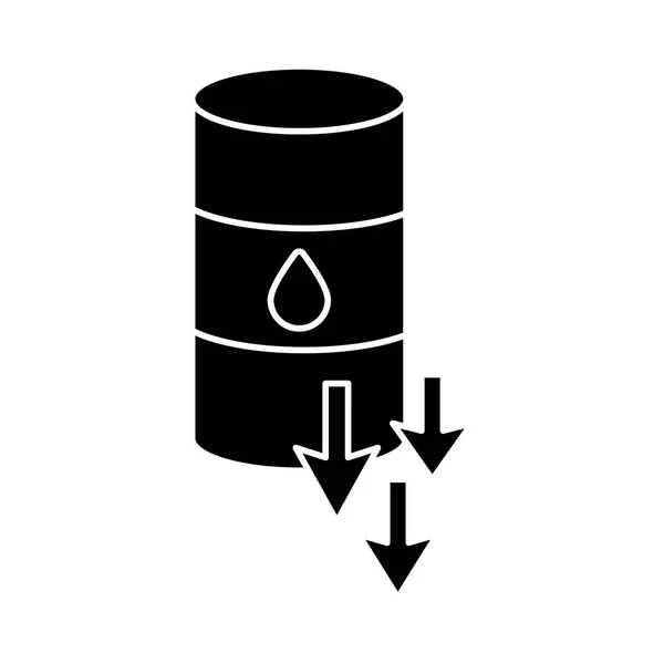 Benzine vat tank met pijlen platte stijl icoon — Stockvector