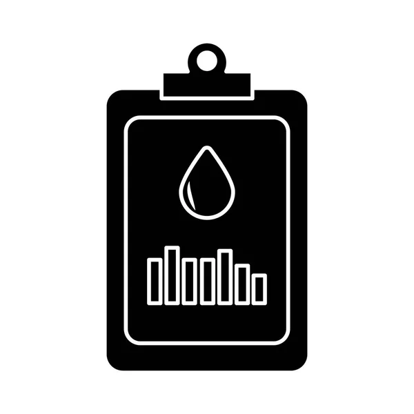 Checklist with statistics bars and oil drop flat style — Stock Vector