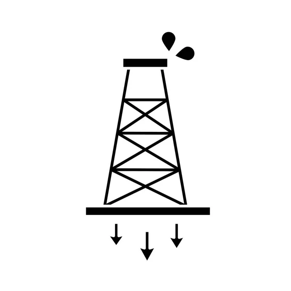 Torre de extração ícone de estilo plano de óleo — Vetor de Stock